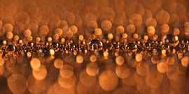 Golden, warm reflections – A modern panorama of droplets by Marjolijn van den Berg