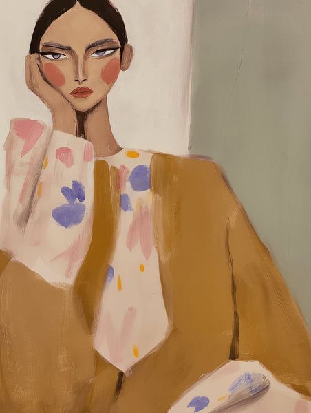 Modern portrait, illustration by Carla Van Iersel