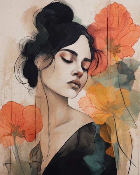 Illustration: modern portrait by Carla Van Iersel