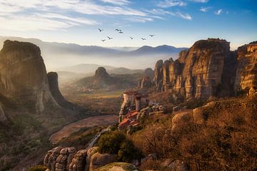 Les rochers sacrés des Météores, en Grèce