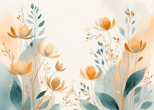 Bloemenillustratie in aquarel van hisam colours