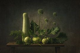 Silence vert - Nature morte botanique avec légumes d'été sur Kleurenrijk