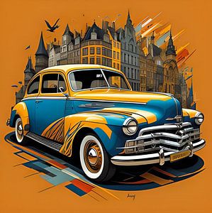 Une voiture classique avec une touche d'art
