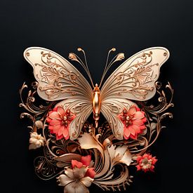 Ornate Butterfly with Flowers. by Roman Robroek - Photos of Abandoned Buildings