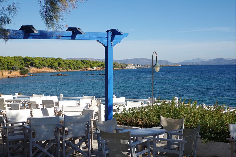 Restaurant aan de Griekse kust bij Mati van Berthold Werner