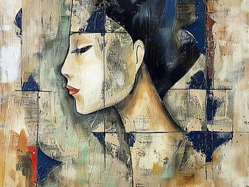Abstracte Vrouw Met Aardetinten van Kunst Kriebels
