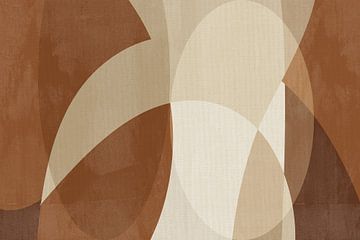 Abstracte organische geometrie in beige en bruin van Abstract Minimalist Art