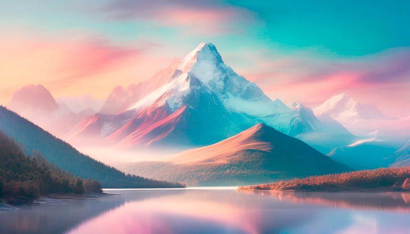 Landschap met bergen van Mustafa Kurnaz