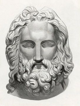 Antique Bearded Head by John Flaxman (1755–1826). Original from The Na by Dina Dankers