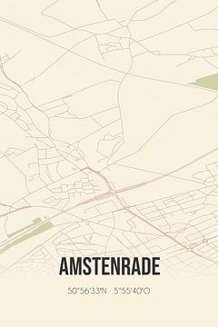Vintage landkaart van Amstenrade (Limburg) van Rezona
