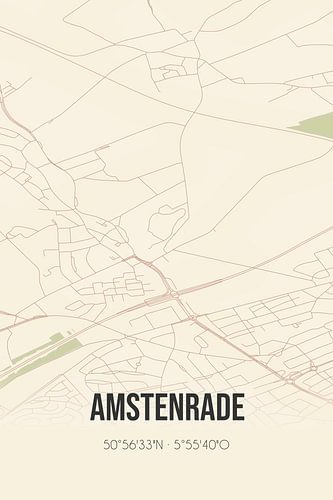 Vintage landkaart van Amstenrade (Limburg)