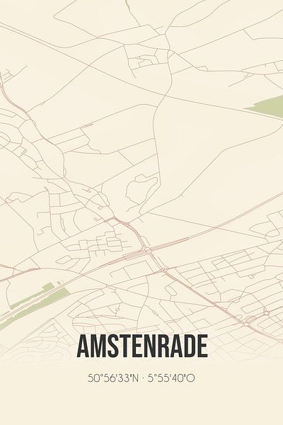 Vintage map of Amstenrade (Limburg) by Prints of Place