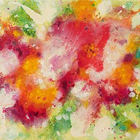Abstract in Red Yellow and Green by Maria Meester