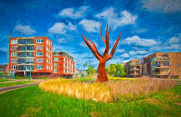 Westland Art #01, l'arbre abstrait rouillé à Naaldwijk sur Nicolaas Digi Art