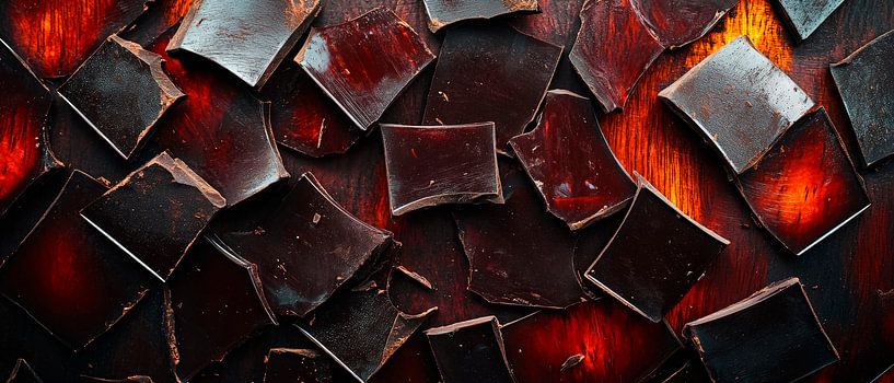 Shiny chocolate pieces creatively arranged by Poster Art Shop