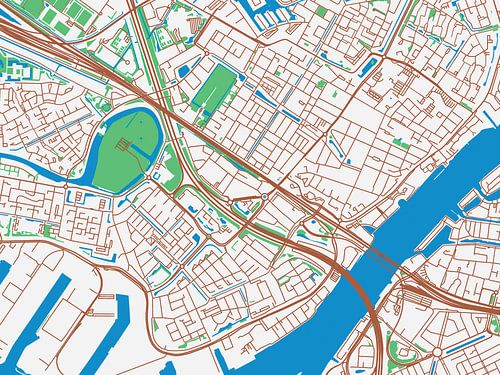 Kaart van Zwijndrecht in de stijl Urban Ivory