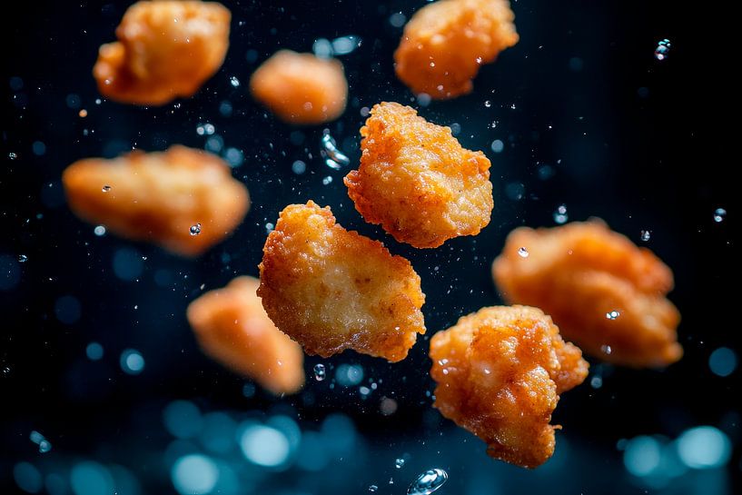 Krosse Häppchen in der Luft – Essenskunst von Poster Art Shop