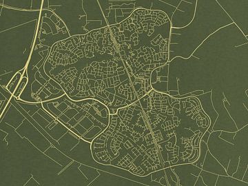 Karte von Houten in Grünes Gold von Map Art Studio