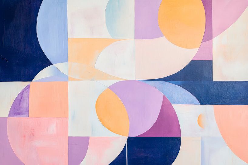 Abstrakte Farbkomposition in Pastelltönen von Poster Art Shop