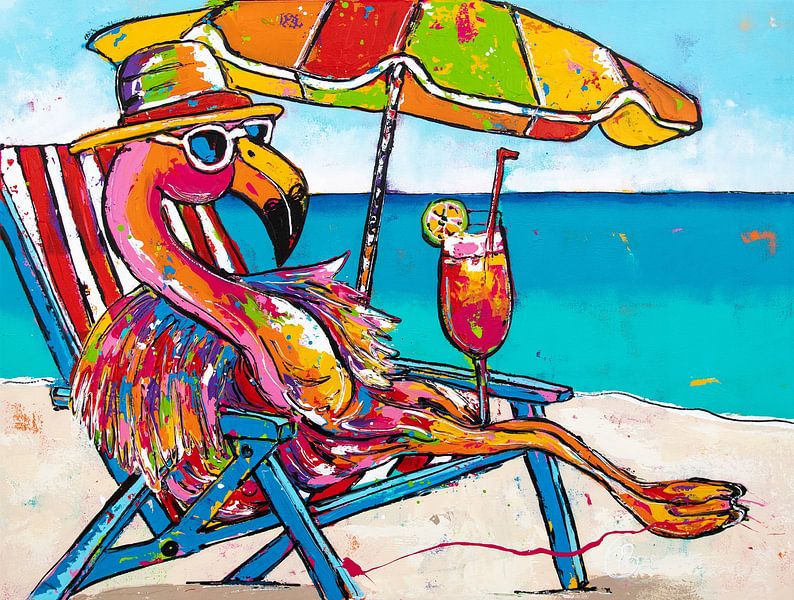 Retraite des flamants roses par Happy Paintings / Renata Rolefes