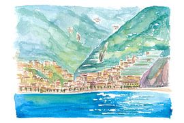 Minori on the Amalfi Coast view of the Mediterranean Sea by Markus Bleichner