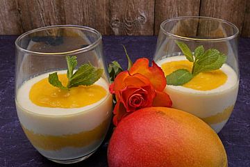 Mango yoghurt crème in een glas