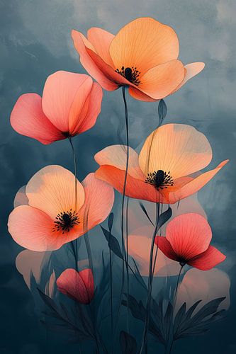 Mohnblumen in der Dämmerung