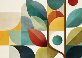 Abstrakte Blätter | Moderne botanische Traumlandschaft von ARTEO Gemälde