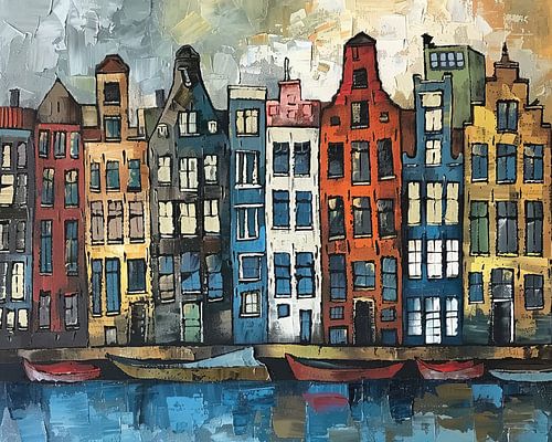 Häuser am Kanal von Kunst Laune