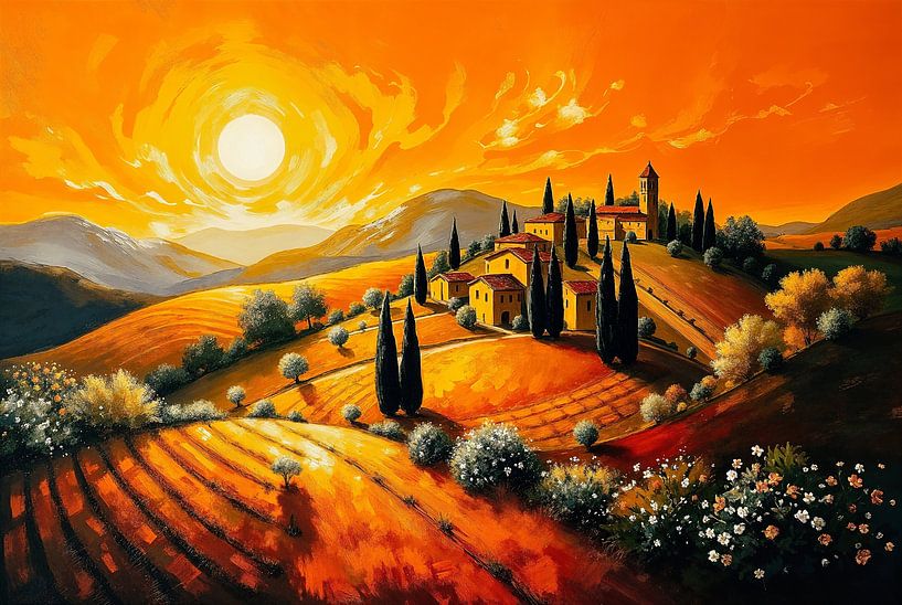 Paysage romantique en Toscane par Jan Bouma