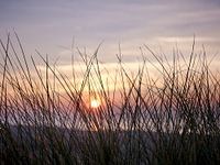 Setting sun by the sea