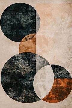 Abstracte Samenspel van Cirkels en Lijnen van De Muurdecoratie
