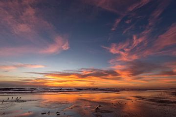 Zonsopgang op het strand van Miami. van Tilly Meijer