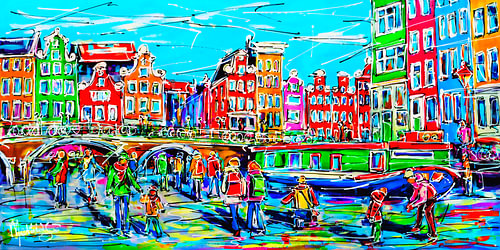 Canal of Amsterdam, Winter Day