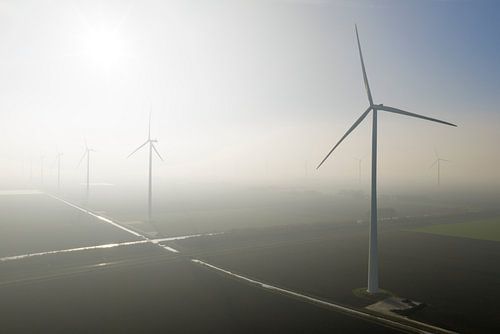 Wind turbines producing sustainable energy by Sjoerd van der Wal Photography