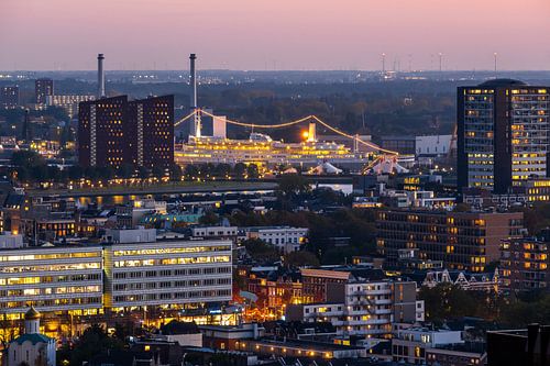 Rotterdam Centrum uit de hoogte bekeken