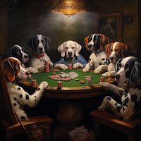 Dogs play poker