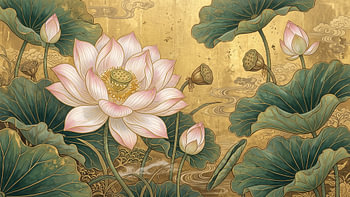 Japan Lotus Elegance in Gold