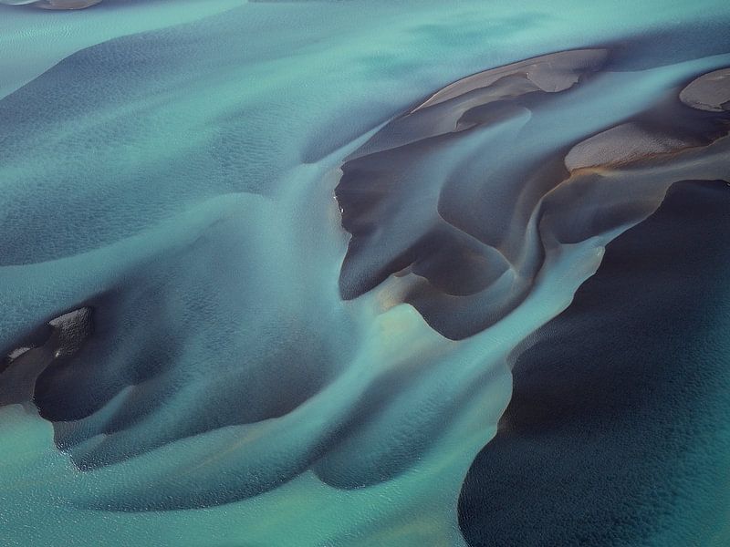 Flussdelta Texturen von Island #8 von Keith Wilson Photography