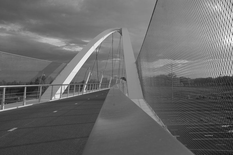 Fietsbrug Tegenbosch in zwart-wit van tiny brok