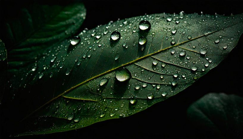 Raindrops on the leaf by Mustafa Kurnaz