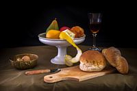 Modern Still Life Bread and Fruit