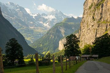 In the valley of Lauterbrunnen on the way to the Stechelberg. by Ton Tolboom