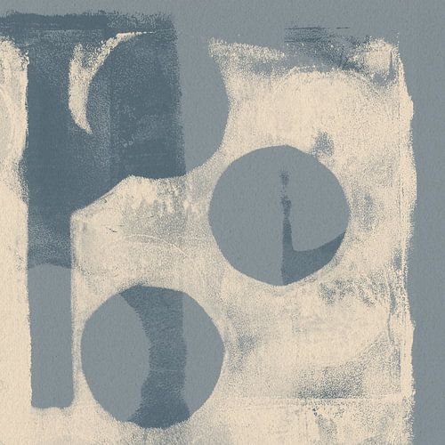 Abstracte vormen in grijs en wit.