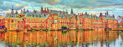 Colourful Binnenhof The Hague by Slimme Kunst.nl