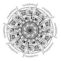 Collectieve Wisdom - Mandala Handgemaakte Tekening Zwart Wit