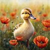 Entenküken in den Mohnblumen von Jutta Maria Pusl