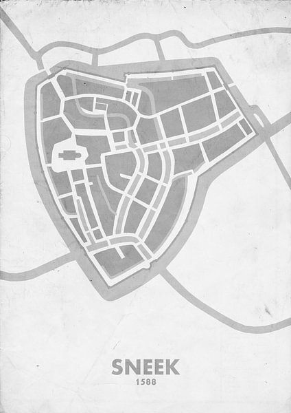 Stadskaart Sneek 1588 van STADSKAART