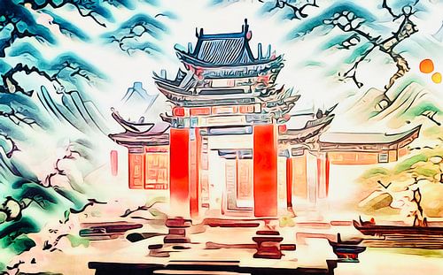 Temple complex in Asia