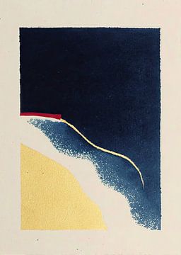 Abstracte compositie van de horizon in indigoblauw van Niklas Maximilian